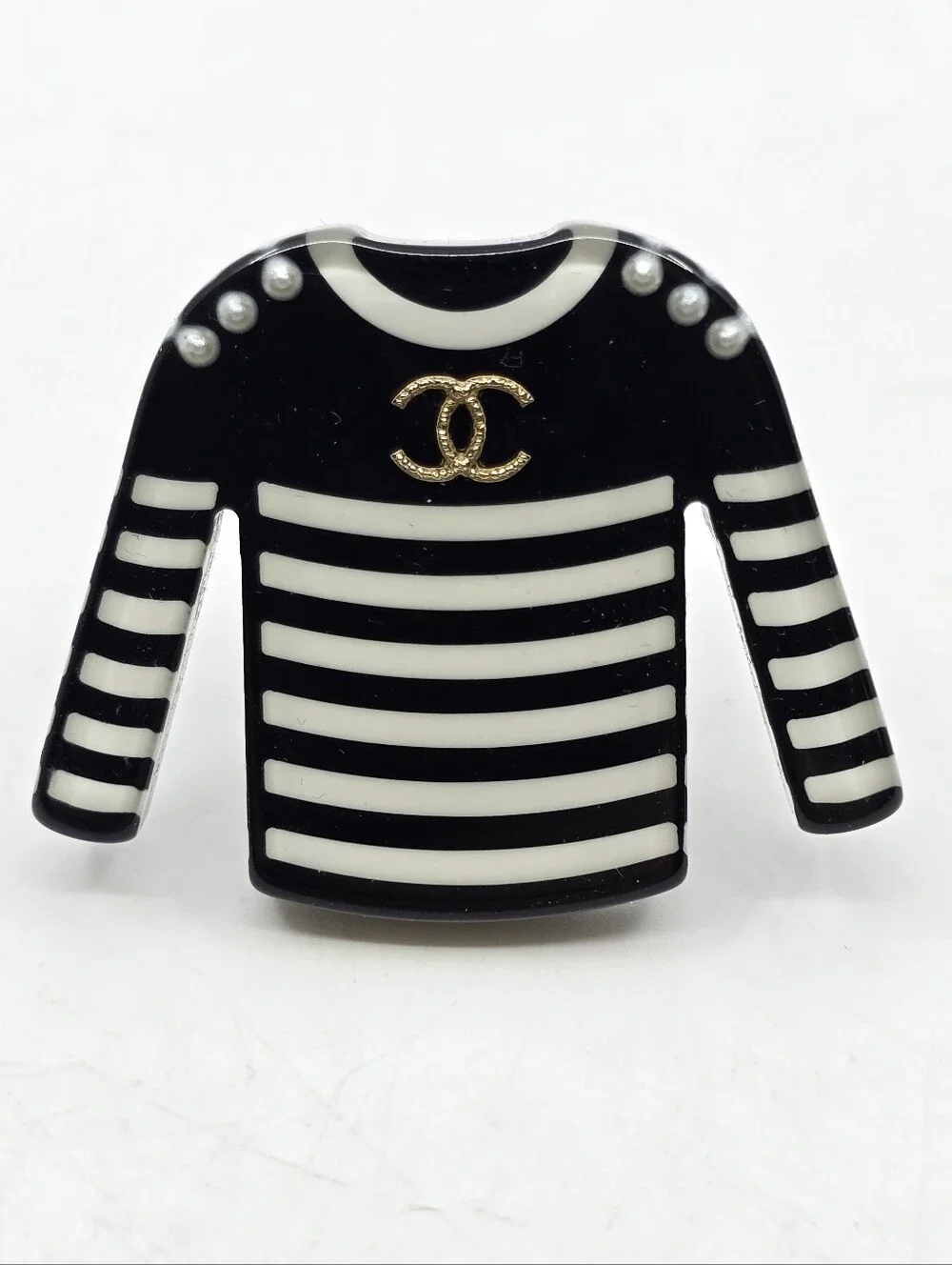Chanel 18A Striped Shirt Brooch